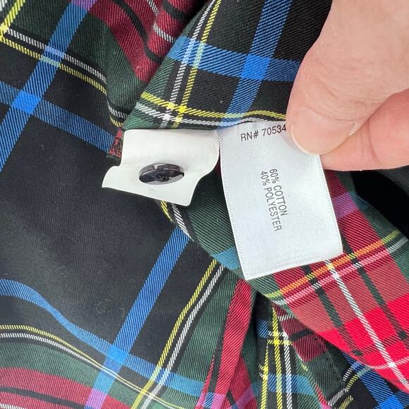 EUC Orvis Plaid Black Red Blue Carefree Button Down Long Sleeve Women's Shirt 12 - Picture 6 of 9